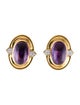 David Webb 18K 31.84ctw Amethyst & Diamond Clip-On Earrings