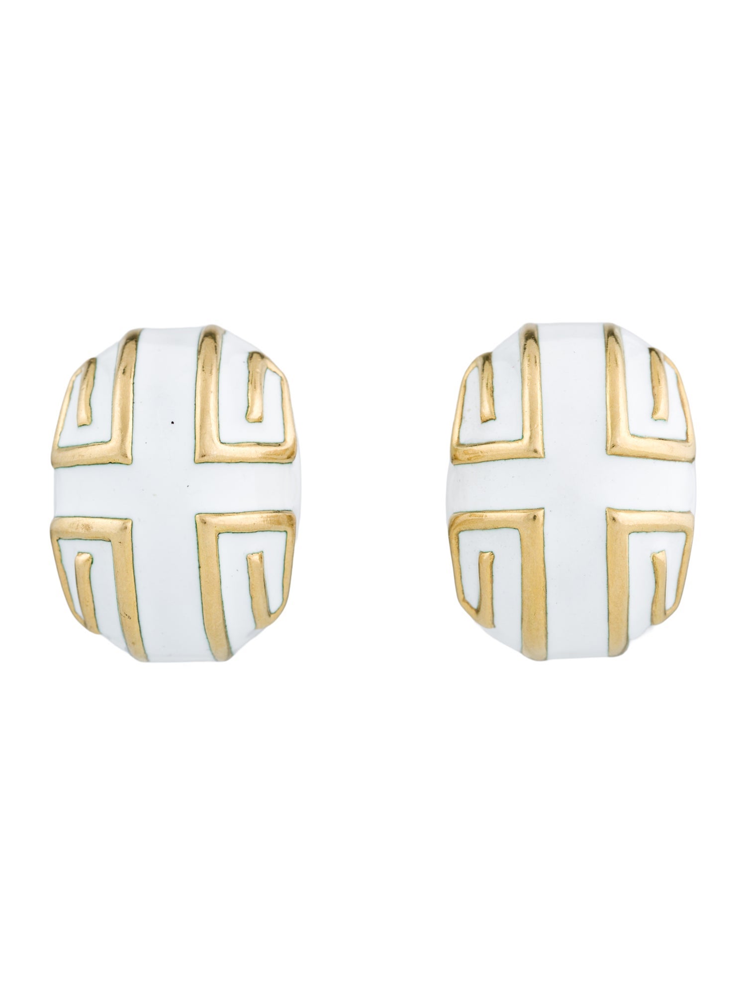 David Webb Enamel Clip-On Earrings