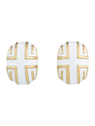 David Webb Enamel Clip-On Earrings