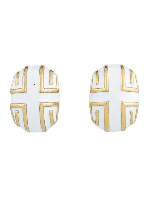 David Webb Enamel Clip-On Earrings