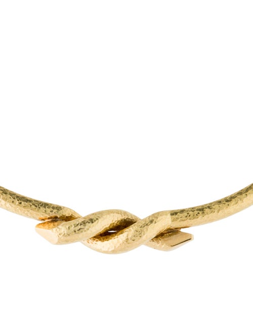David Webb 18K Twisted Hammered Nail Collar Necklace