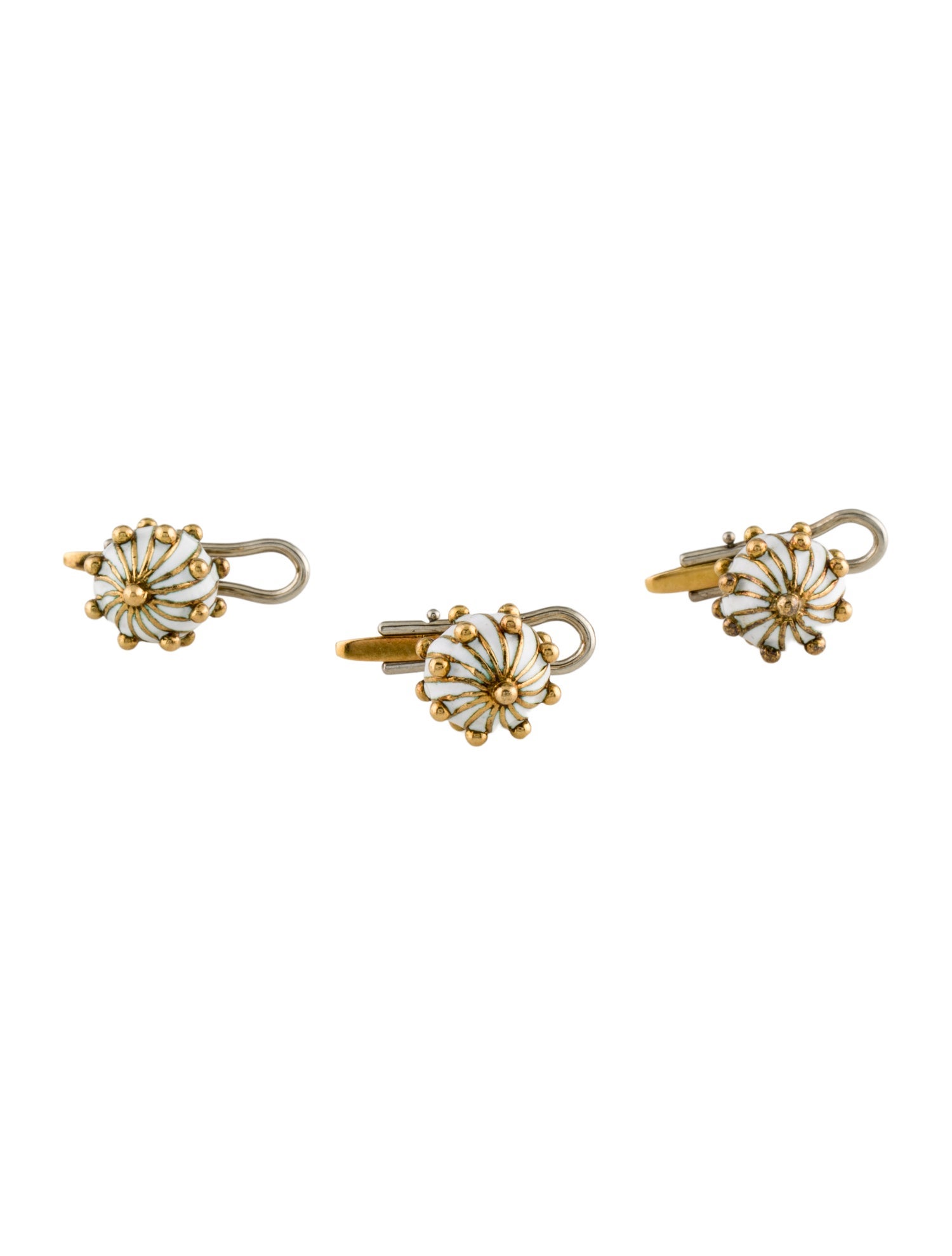 David Webb 18K Enamel Shirt Studs