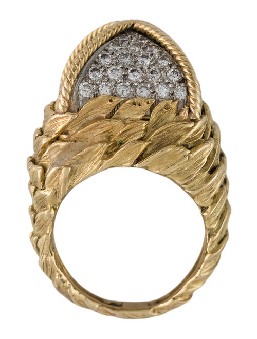David Webb 18K 1.15ctw Diamond Cocktail Ring
