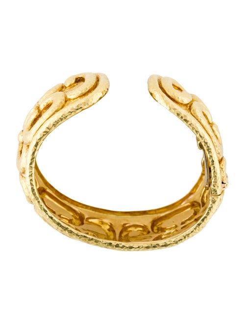 David Webb 18K Hammered Cuff Bracelet