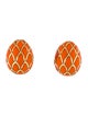David Webb 18K Enamel Pinecone Clip-on Earrings