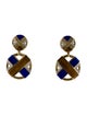 David Webb 18K Diamond, Lapis Lazuli & Tiger's Eye XO Earrings