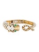 David Webb 18K Emerald & Diamond Leopard Cuff Bracelet