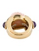 David Webb 18K Coral, Enamel & Amethyst Cocktail Ring