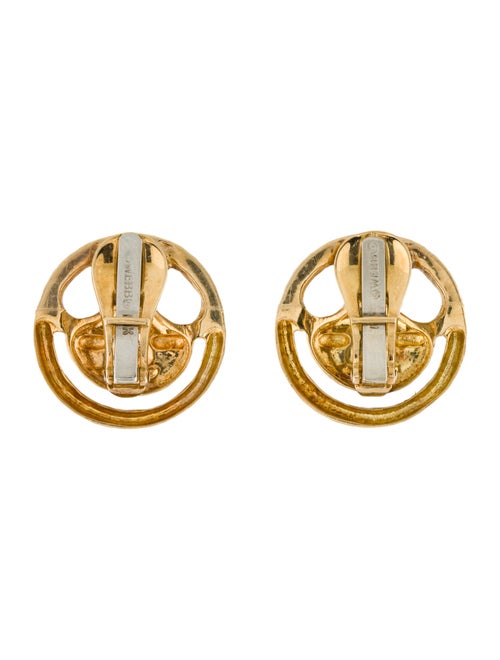 David Webb 18K Round Smiley Clip-On Earrings