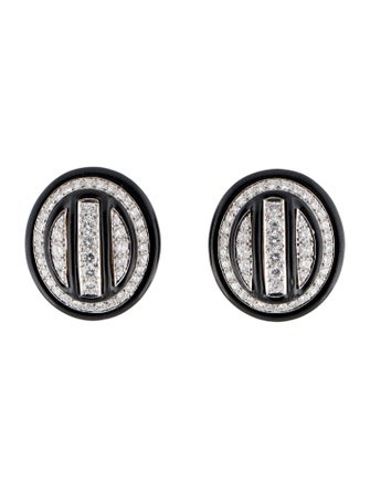 David Webb 3.09ctw Diamond & Enamel Clip-On Earrings