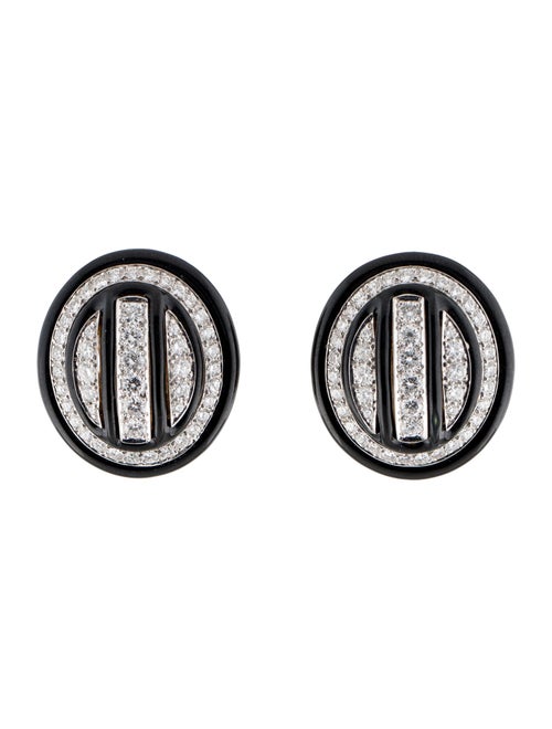 David Webb 3.09ctw Diamond & Enamel Clip-On Earrings