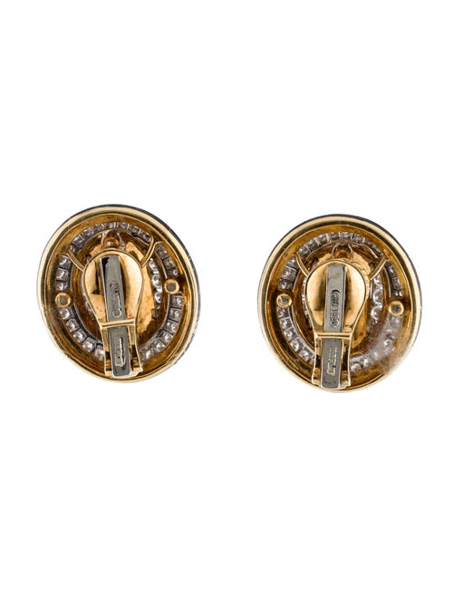 David Webb 3.09ctw Diamond & Enamel Clip-On Earrings