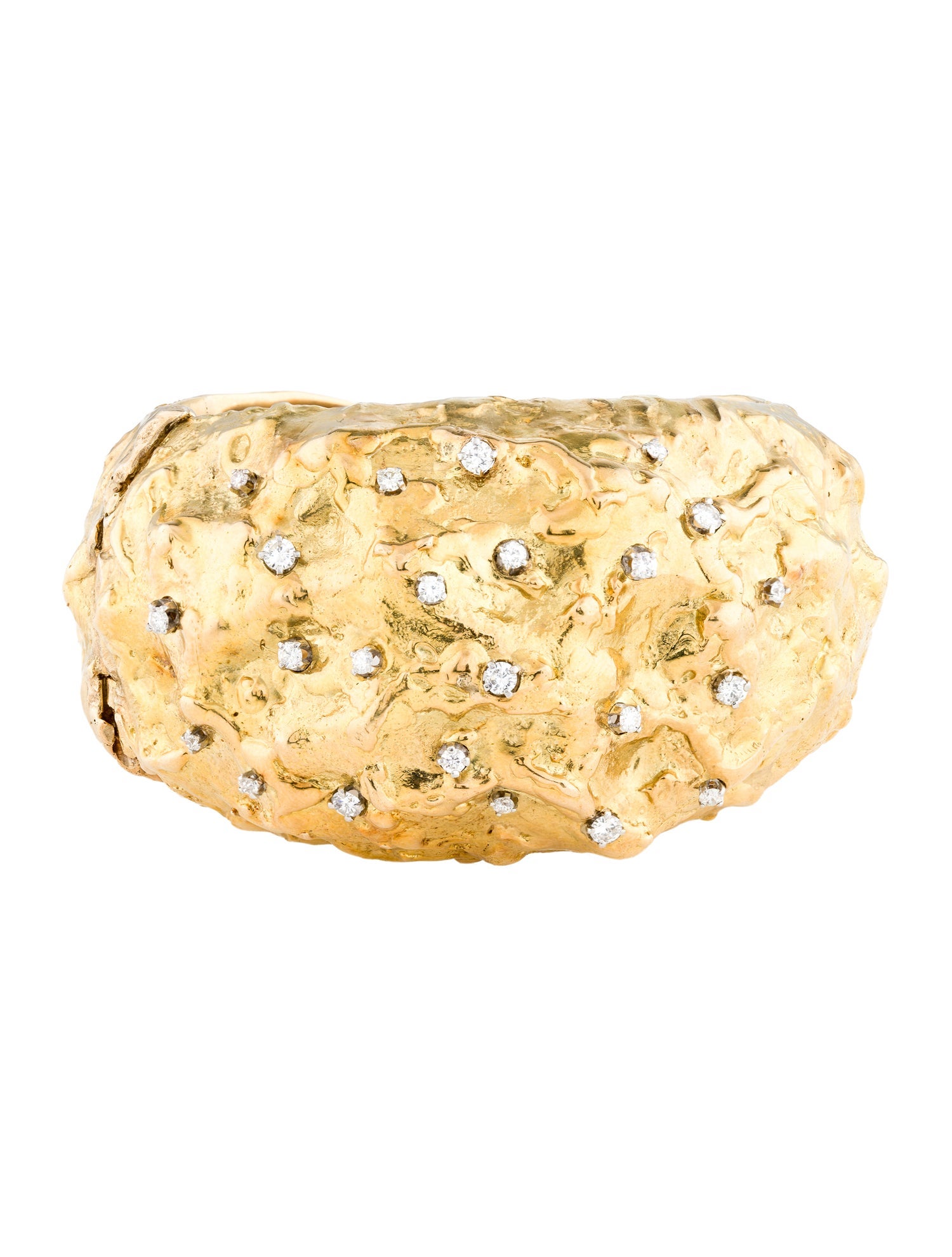 David Webb 18K Diamond Hinged Cuff Bracelet