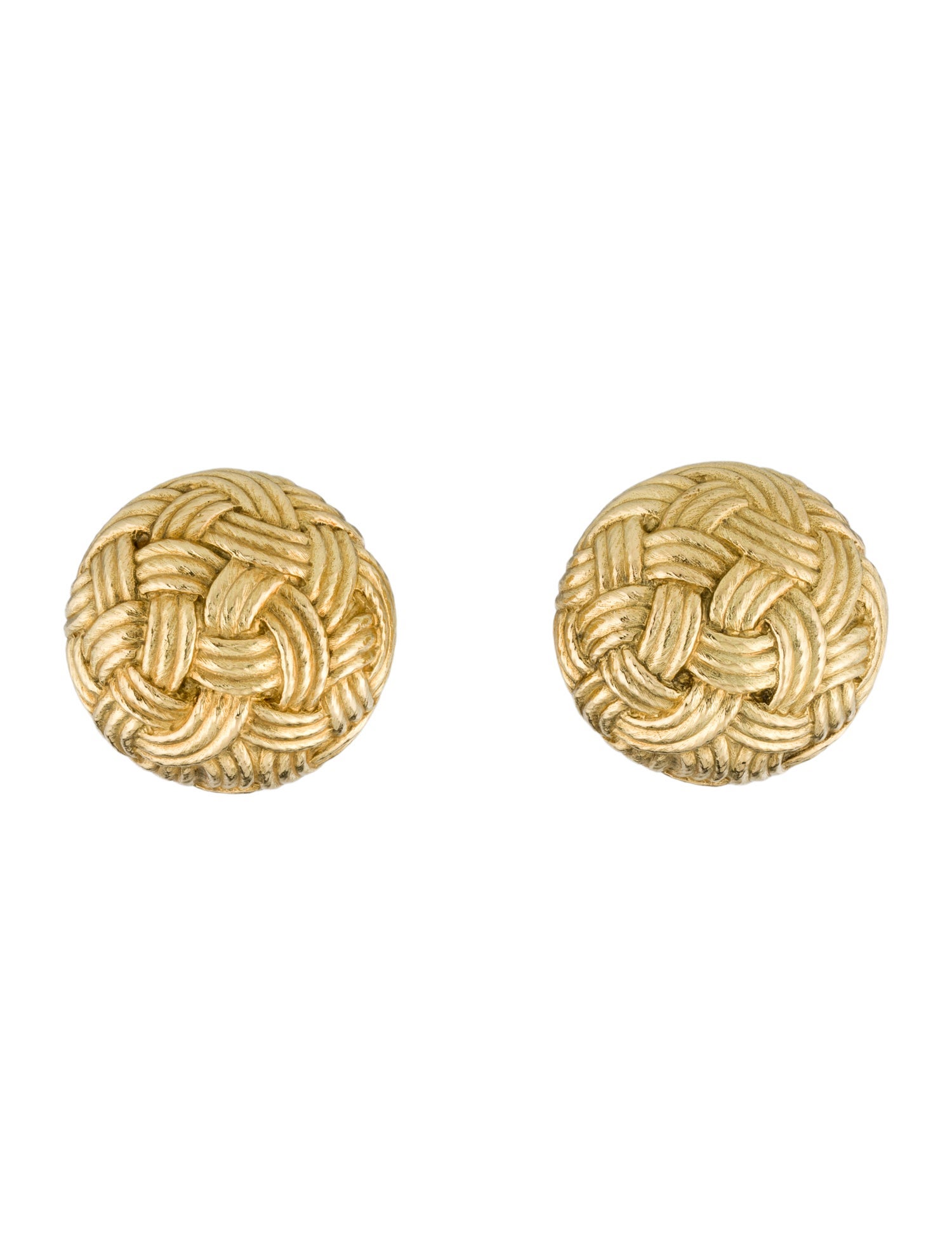 David Webb 18K Woven Clip-On Earrings