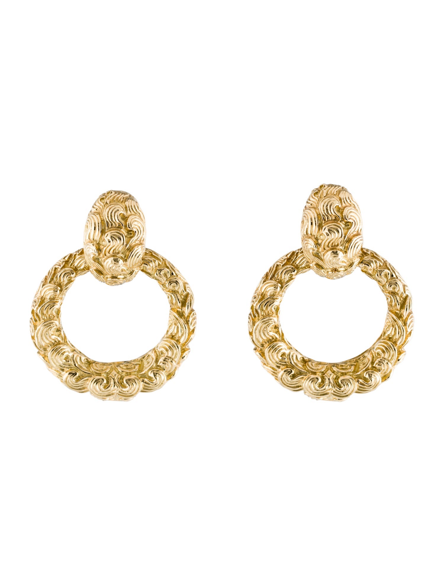 David Webb 18k Door Knocker Clip On Earrings