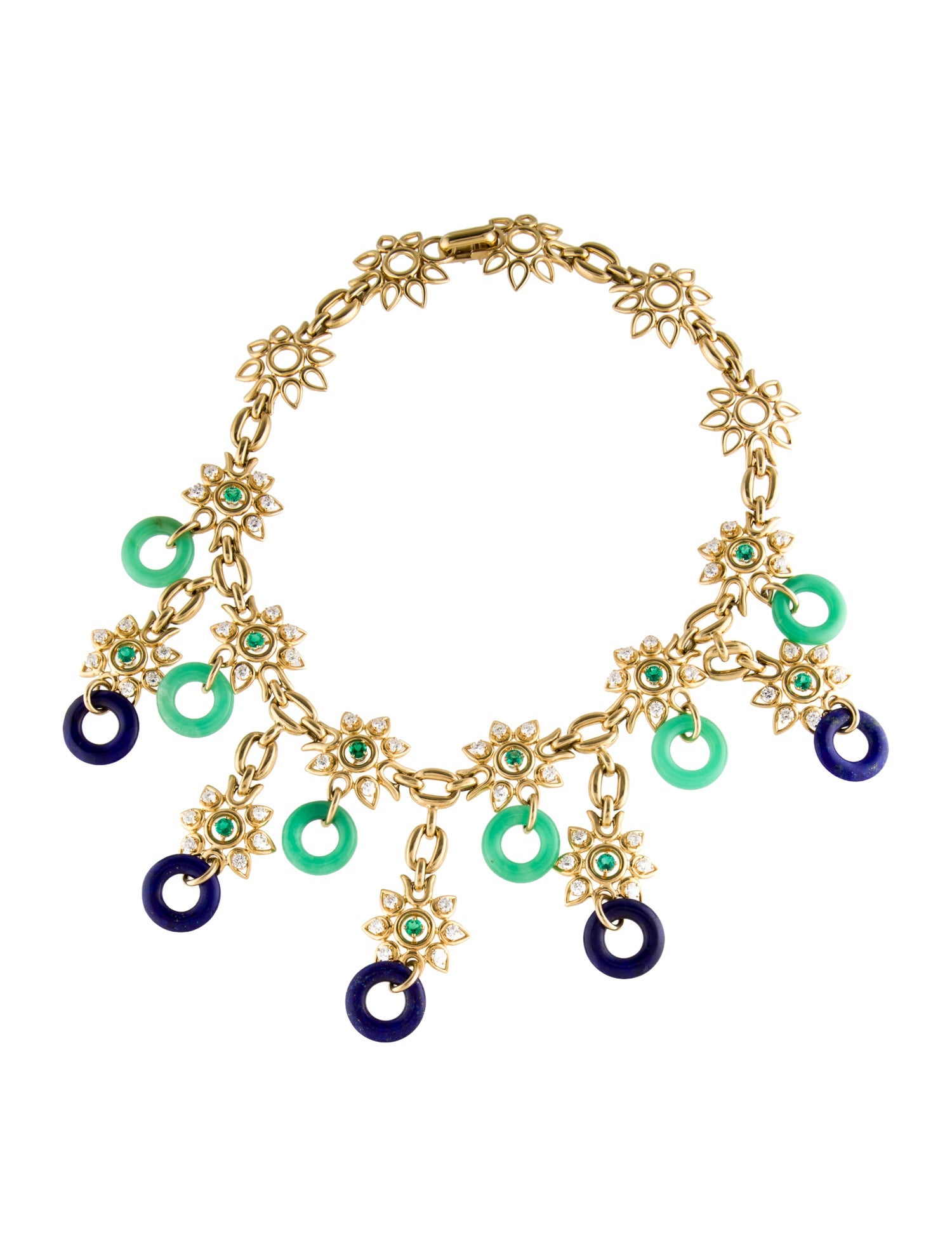 David Webb 18K Multistone Collar Necklace