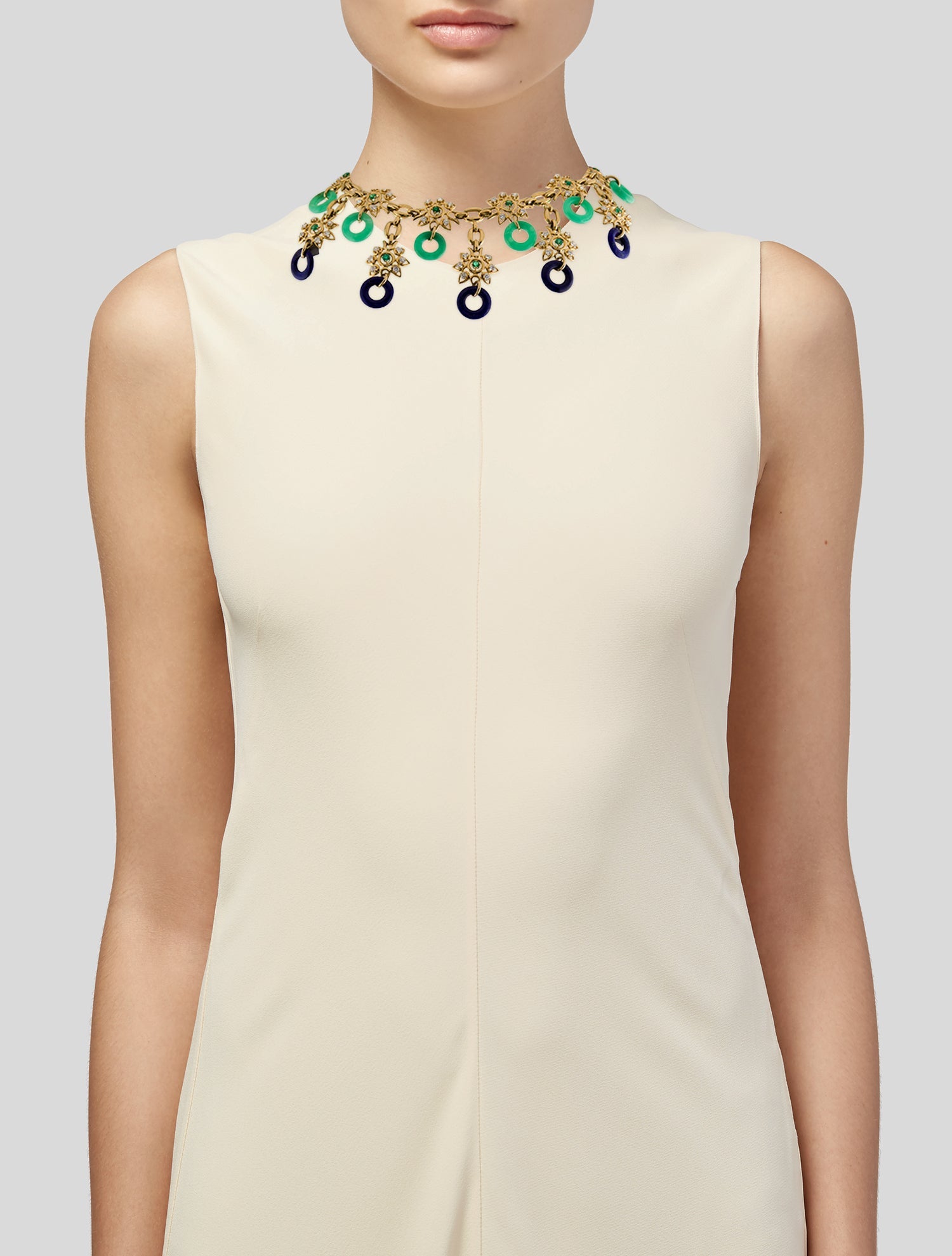 David Webb 18K Multistone Collar Necklace