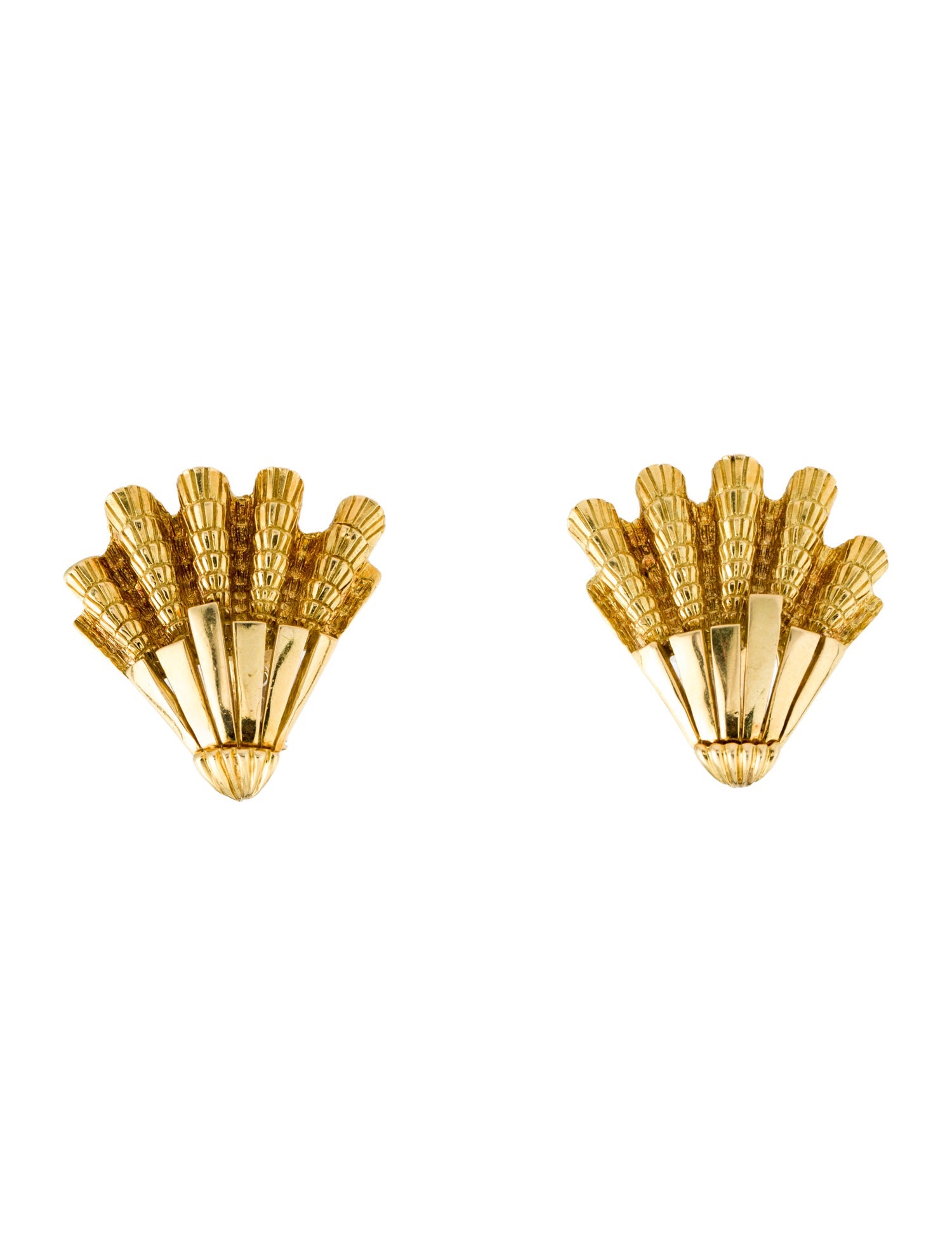 David Webb 18K Fan Clip On Earrings