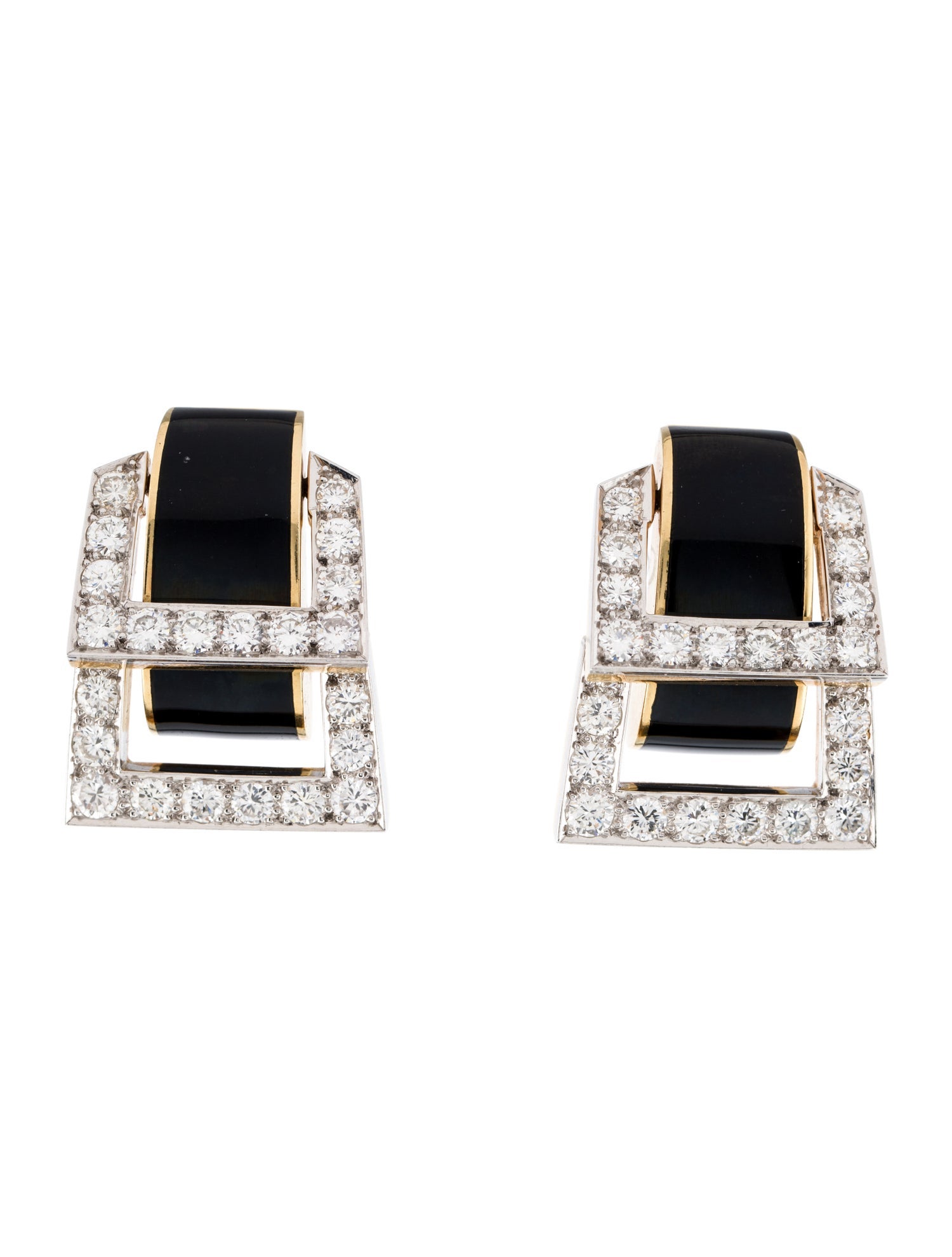 David Webb 18K 5.60ctw Diamond Strap Clip-On Earrings