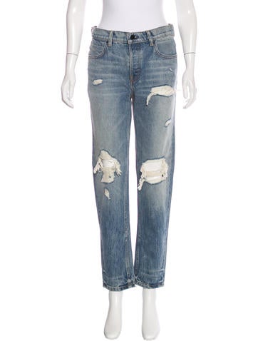 Denim x Alexander Wang Distressed Straight-Leg Jeans w/ Tags