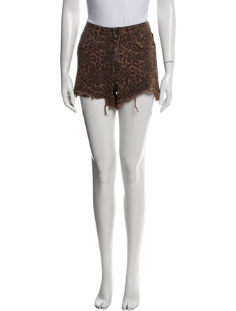 Denim x Alexander Wang Animal Print Mini Shorts