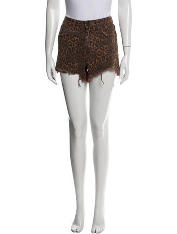Denim x Alexander Wang Shorts Animal Print Mini US 24 | XS