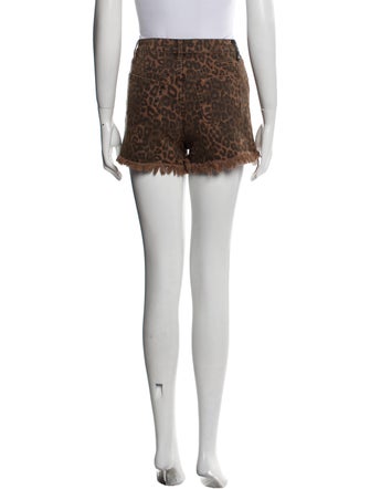 Denim x Alexander Wang Animal Print Mini Shorts