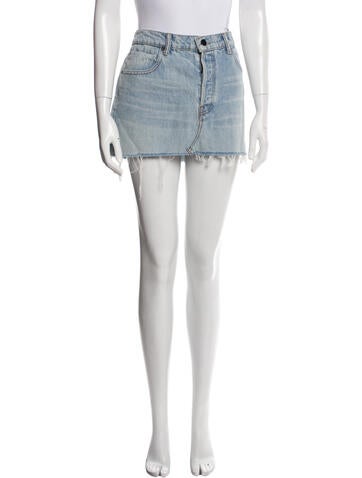 Denim x Alexander Wang Skirts Fringe Trim Accent Mini Skirt US 28 | M