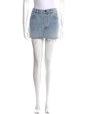 Denim x Alexander Wang Fringe Trim Accent Mini Skirt