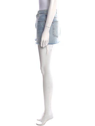 Denim x Alexander Wang Fringe Trim Accent Mini Skirt