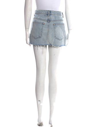 Denim x Alexander Wang Fringe Trim Accent Mini Skirt