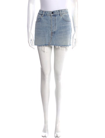 Denim x Alexander Wang Skirts Fringe Trim Accent Mini Skirt US 28 | M
