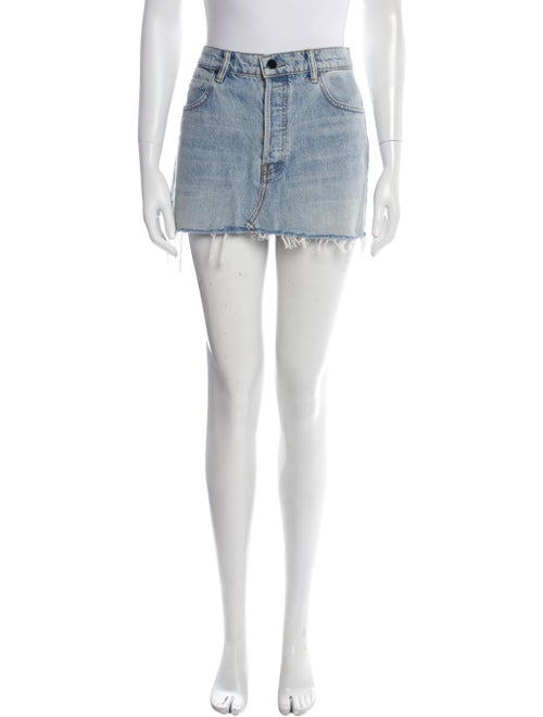 Denim x Alexander Wang Fringe Trim Accent Mini Skirt