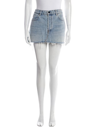 Denim x Alexander Wang Fringe Trim Accent Mini Skirt