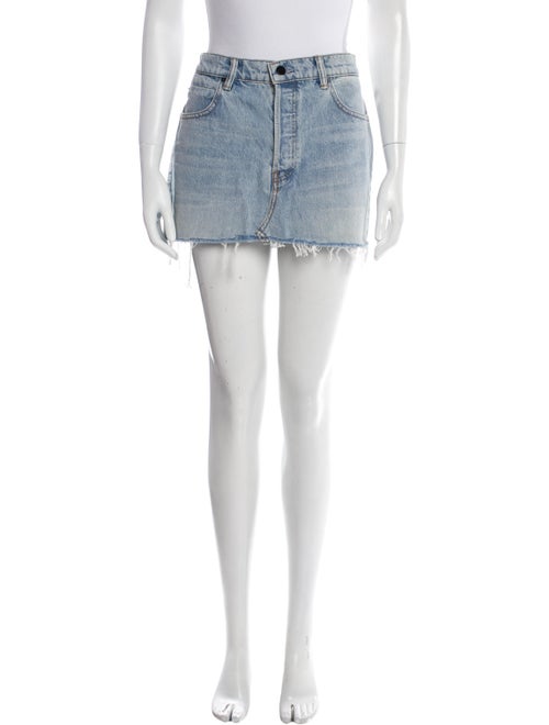Denim x Alexander Wang Fringe Trim Accent Mini Skirt