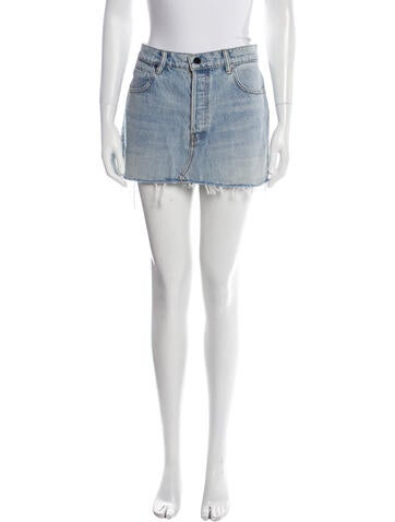 Denim x Alexander Wang Skirts Fringe Trim Accent Mini Skirt US 28 | M