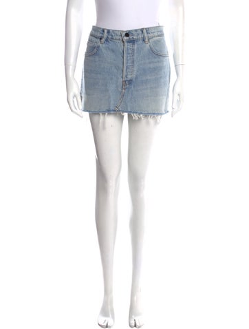 Denim x Alexander Wang Skirts Fringe Trim Accent Mini Skirt US 29 | M