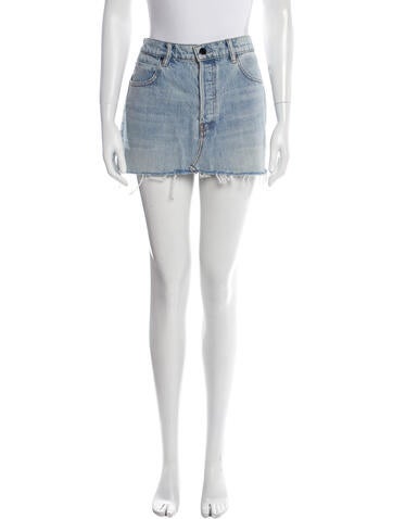Denim x Alexander Wang Skirts Fringe Trim Accent Mini Skirt US 28 | M