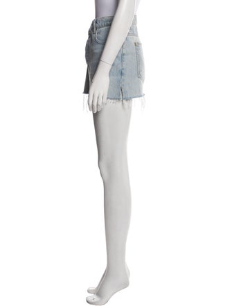 Denim x Alexander Wang Raw-Edge Trim Mini Skirt