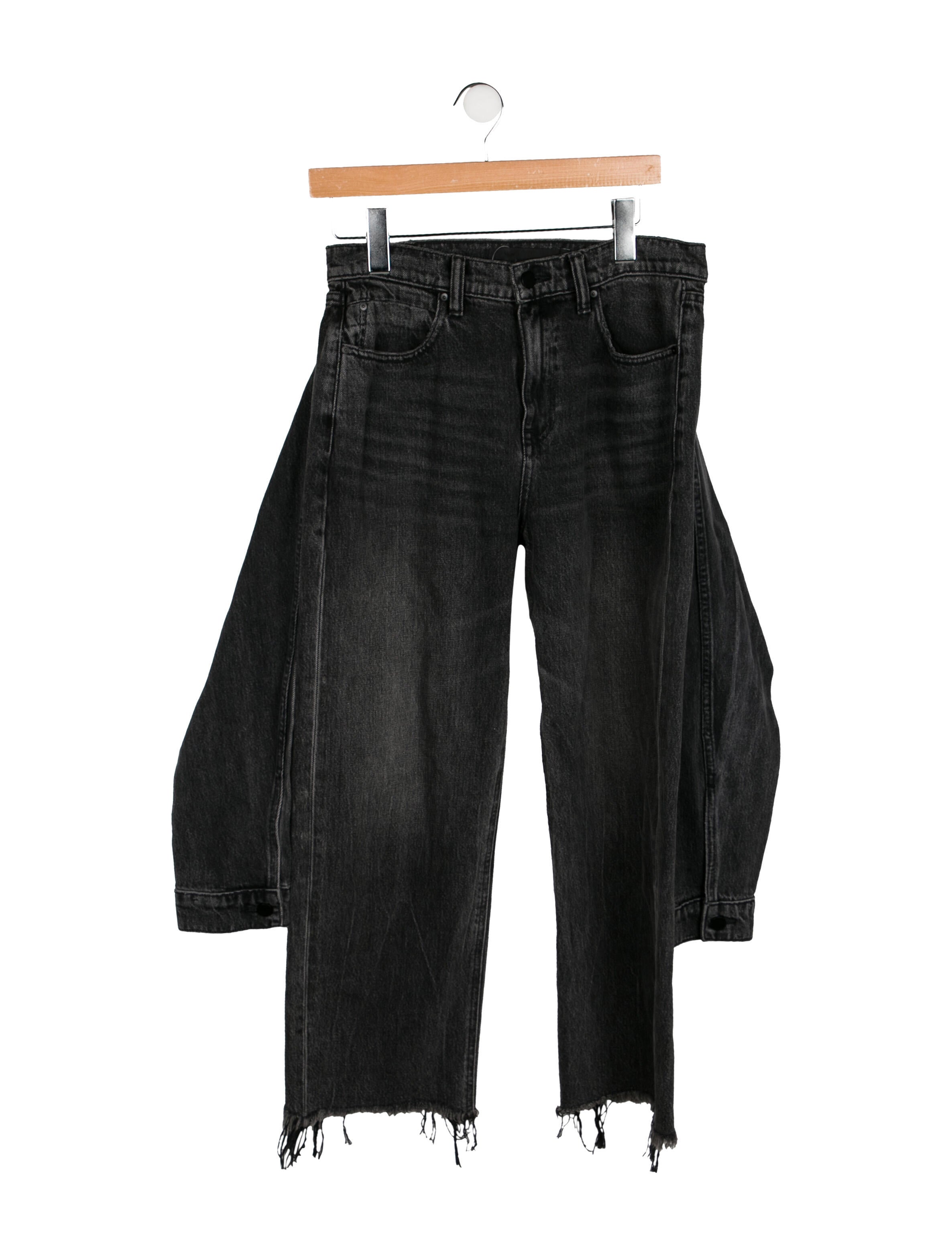 Denim x Alexander Wang HighRise Straight Leg Jeans Black, 11.75" Rise Jeans, Clothing