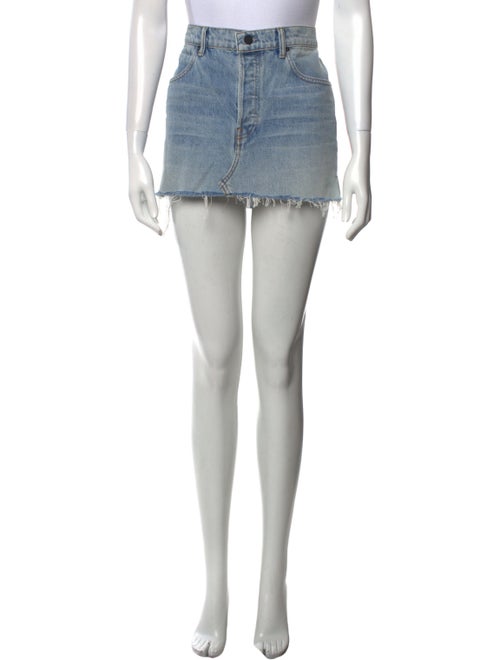 Denim x Alexander Wang Fringe Trim Accent Mini Skirt