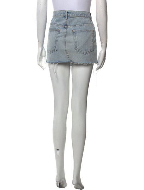 Denim x Alexander Wang Fringe Trim Accent Mini Skirt