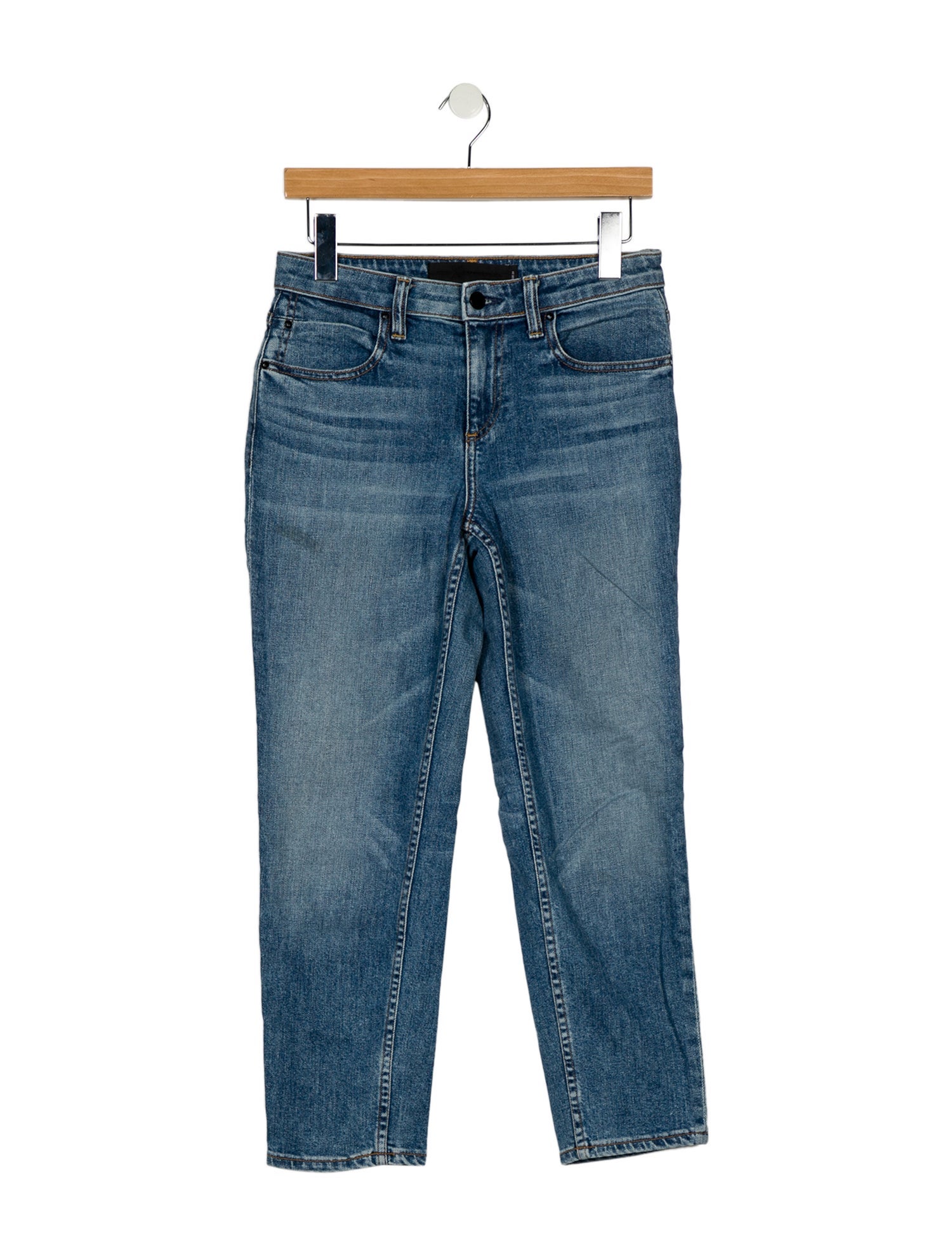 Denim x Alexander Wang Mid-Rise Straight Leg Jeans