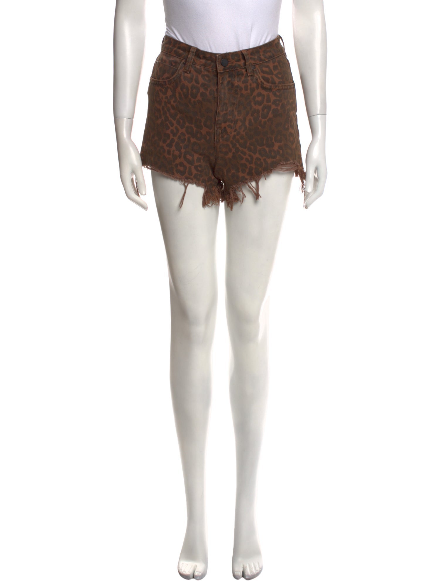 Denim x Alexander Wang Animal Print Mini Shorts