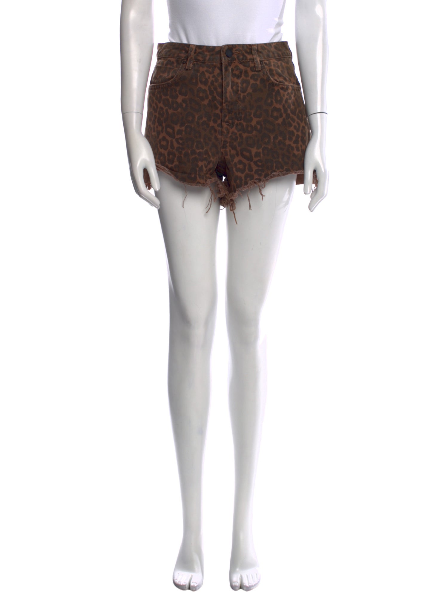 Denim x Alexander Wang Animal Print Mini Shorts