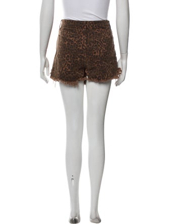Denim x Alexander Wang Animal Print Mini Shorts