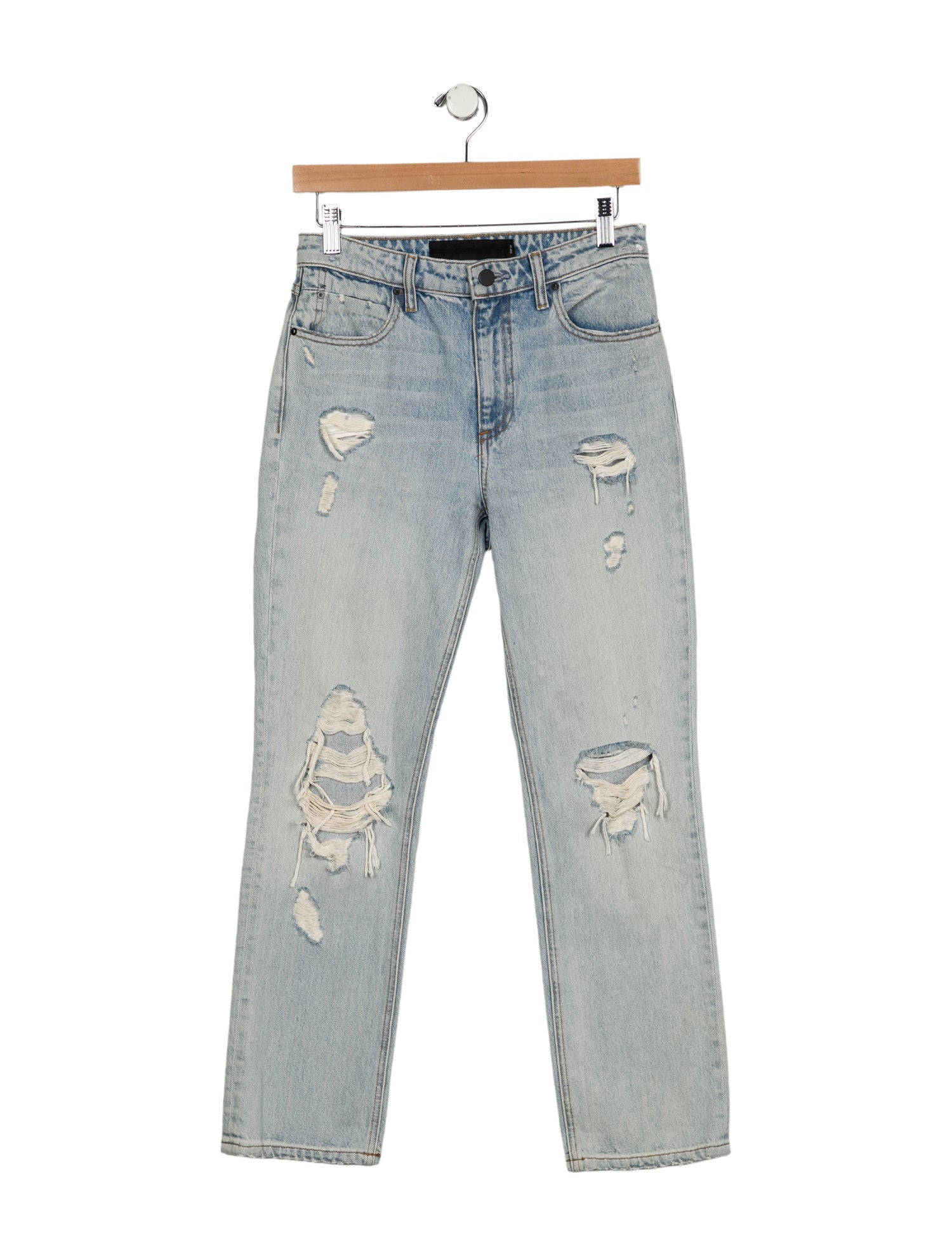 Denim x Alexander Wang Mid-Rise Straight Leg Jeans