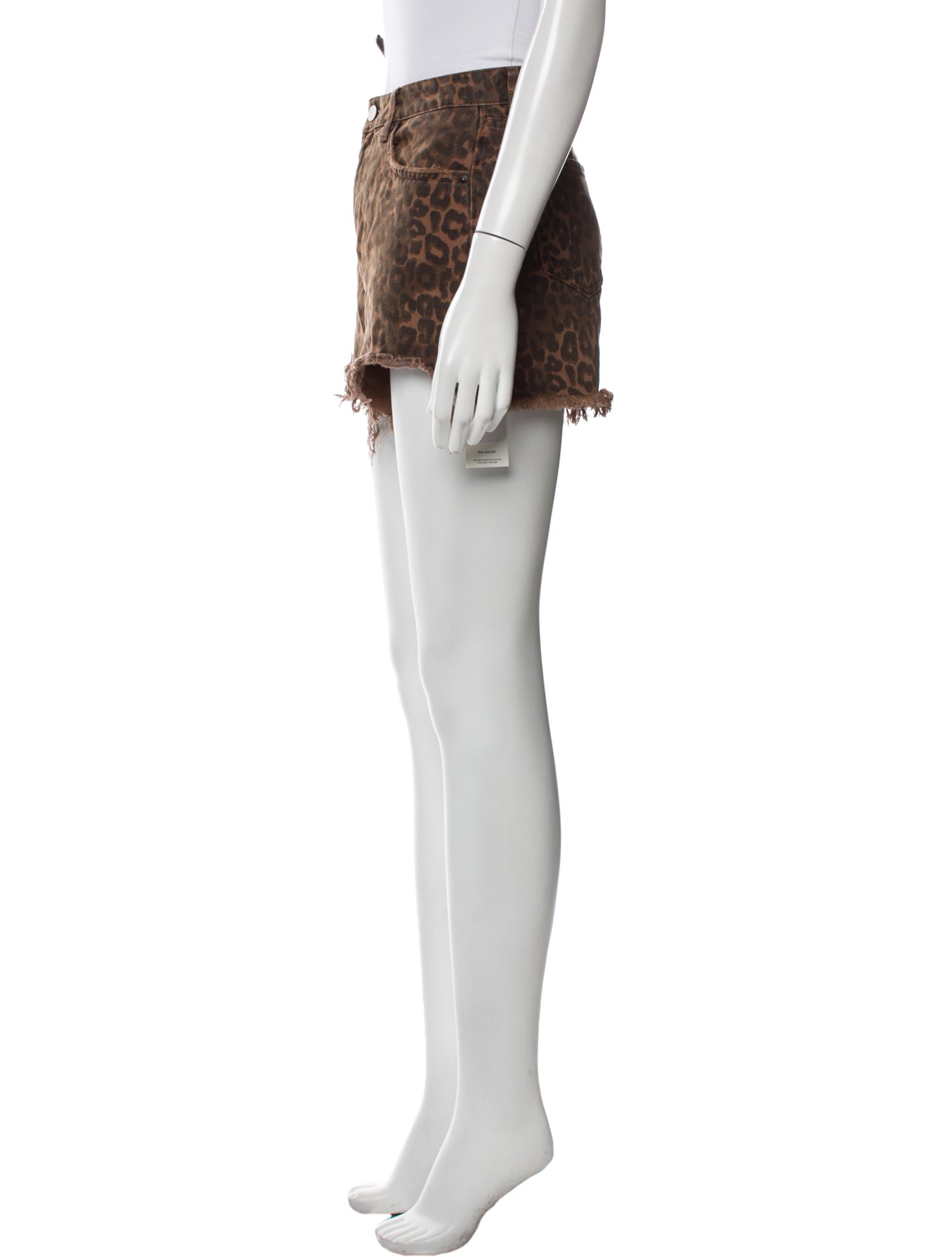 Denim x Alexander Wang Animal Print Mini Shorts