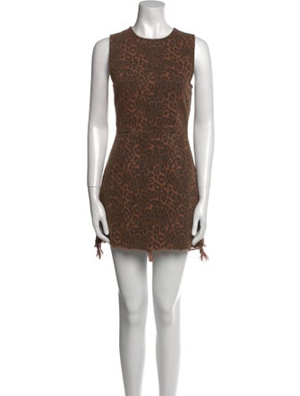 Denim x Alexander Wang Animal Print Midi Length Dress