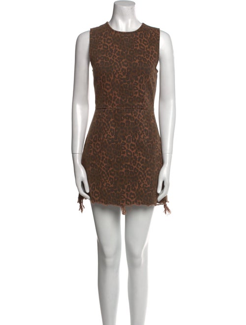 Denim x Alexander Wang Animal Print Midi Length Dress